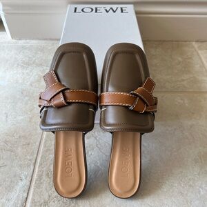 Loewe Leather Gate Flat Mule